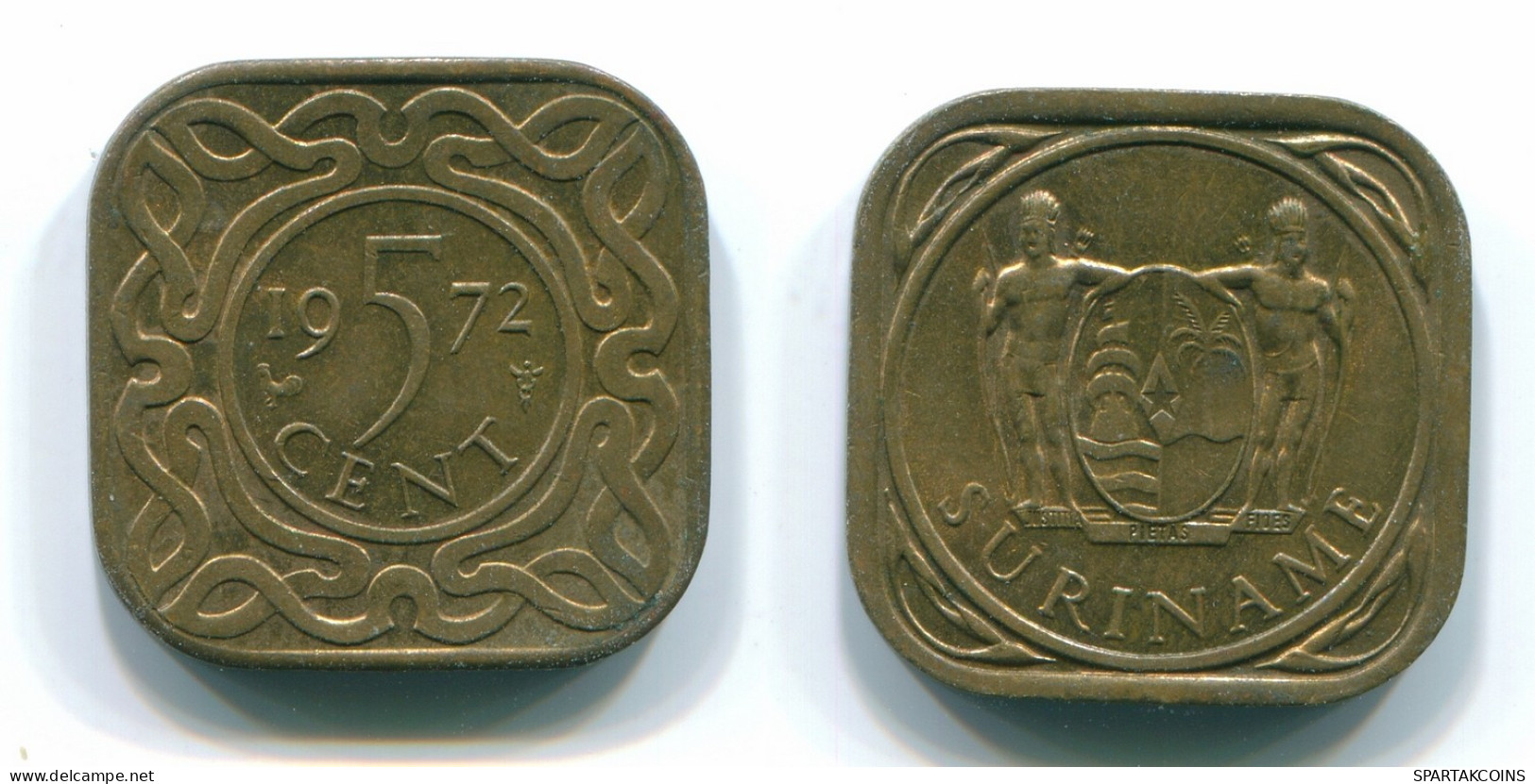 5 CENTS 1972 SURINAME NÉERLANDAIS NETHERLANDS Nickel-Brass Colonial Pièce #S12977.F - Surinam 1975 - ...