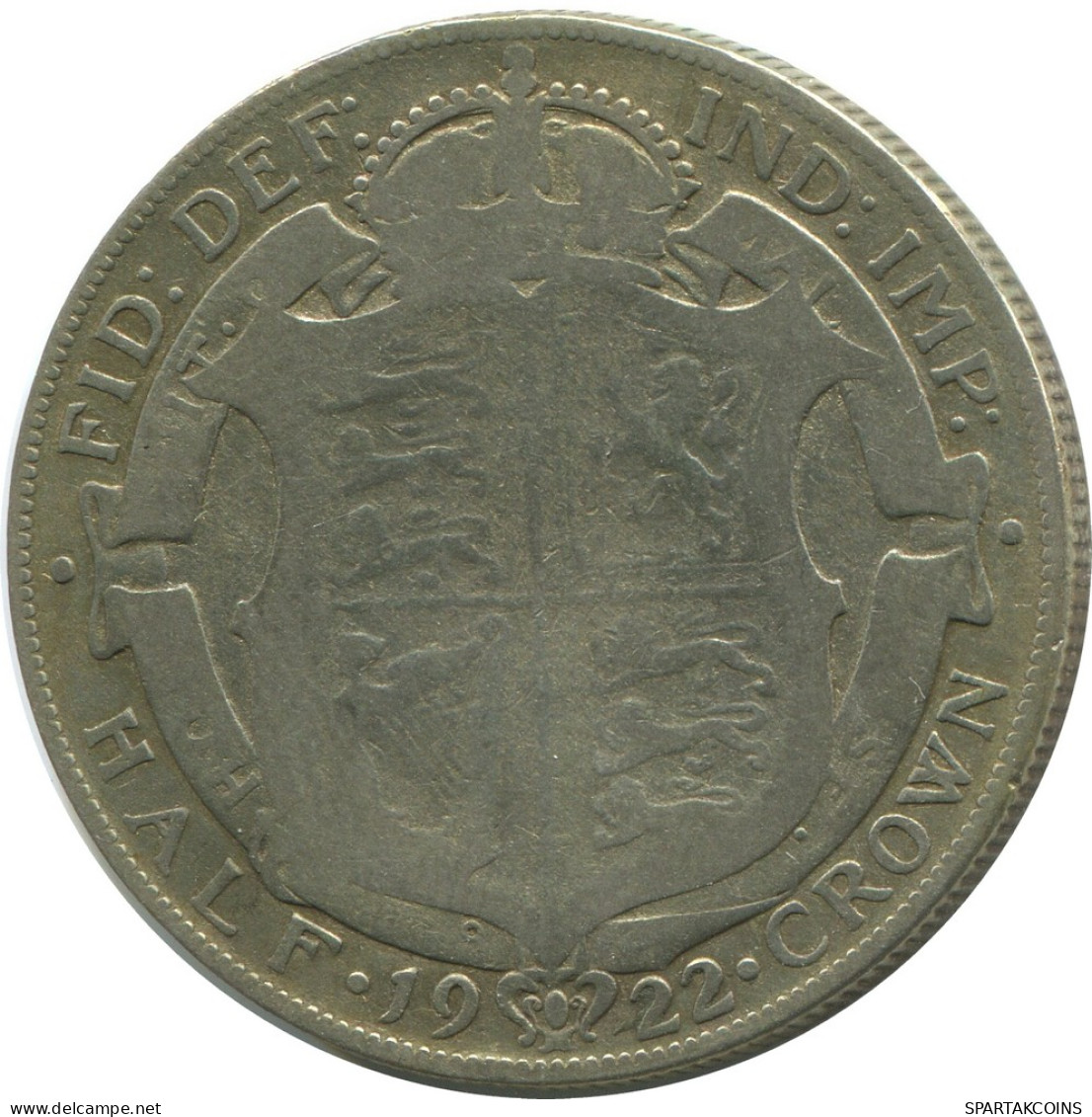 HALF CROWN 1922 UK GRANDE-BRETAGNE GREAT BRITAIN Pièce #AH009.1.F - K. 1/2 Crown