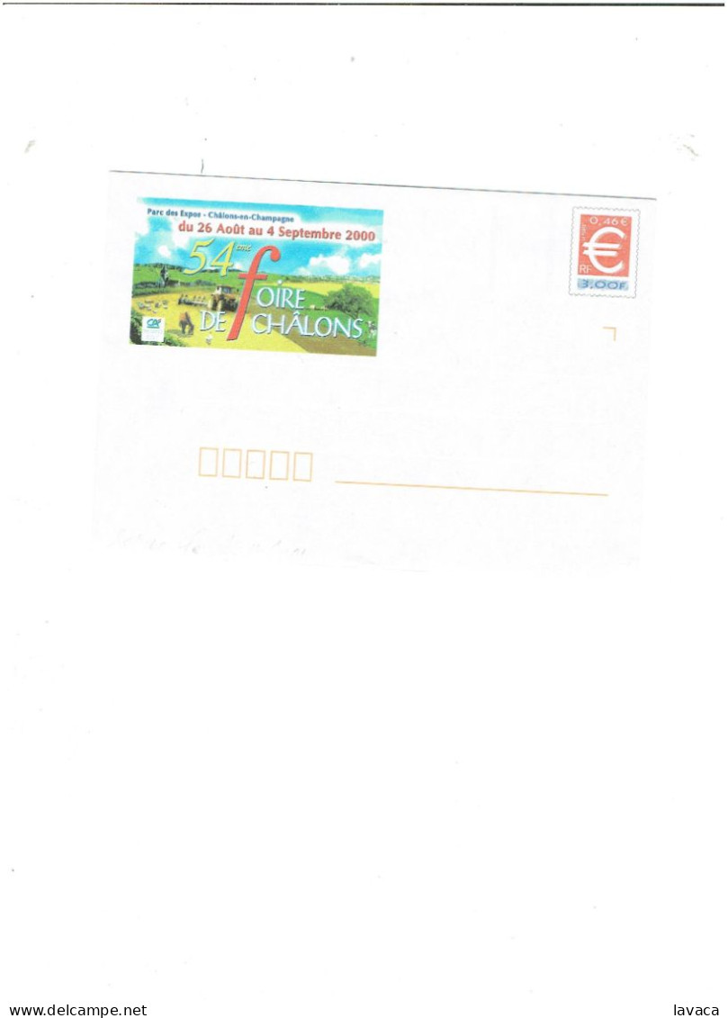 Enveloppe Entier Postale Neuve FRANCE - CHALONS EN CHAMPAGNE - Foire 2000 - Agriculture