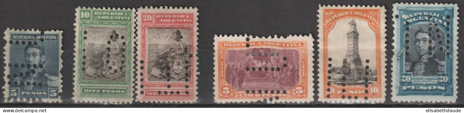 ARGENTINA - 1892/1910 - PERFORE / PERFIN POUR JOURNAUX - YVERT N°109+129/130+161/163  * MH (RARES SANS PERFORATION !) - Nuovi