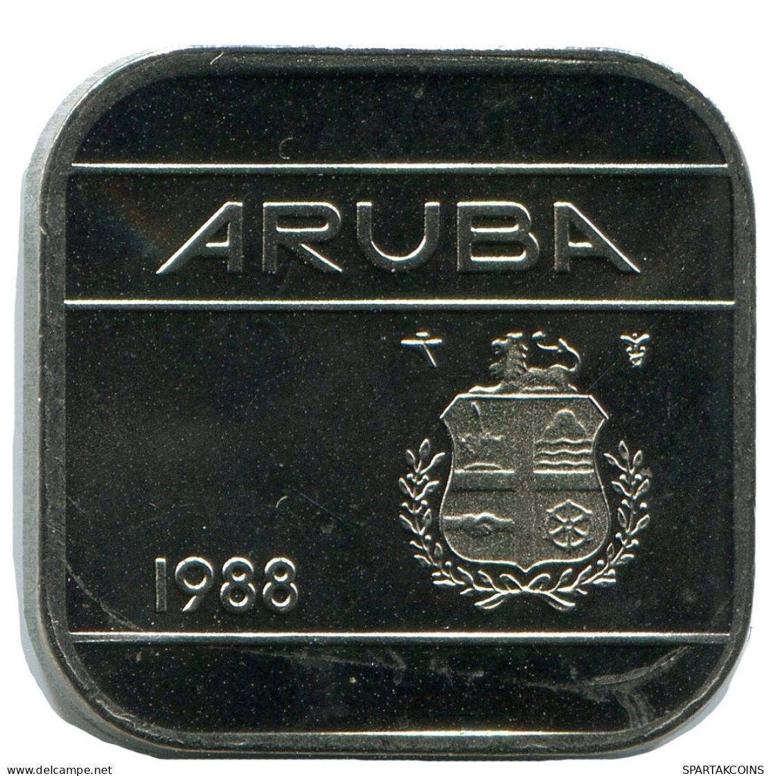 50 CENTS 1988 ARUBA Coin (From BU Mint Set) #AH056.U - Aruba