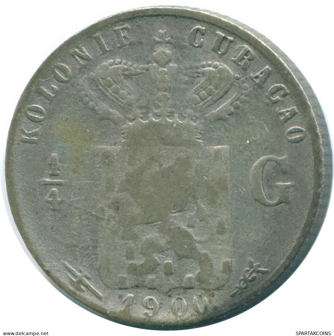 1/4 GULDEN 1900 CURACAO Netherlands SILVER Colonial Coin #NL10530.4.U - Curaçao