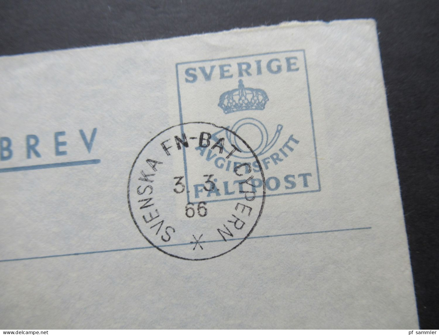 1966 Schweden Militärpost Militärbrev Stempel Svenska Bat Cypern / Schwedische Militär Auf Zypern / FN Bat 32 C - Militärmarken