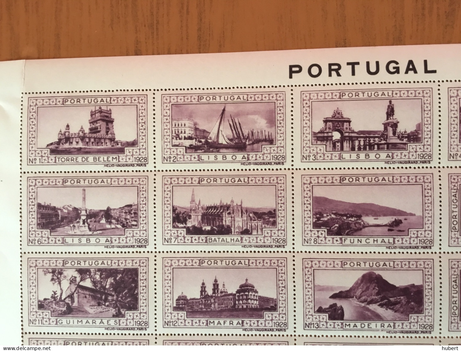 Portugal Feuille De 20 Vignettes Touristiques,édition Hélio-Vaugirard-Paris - Neufs