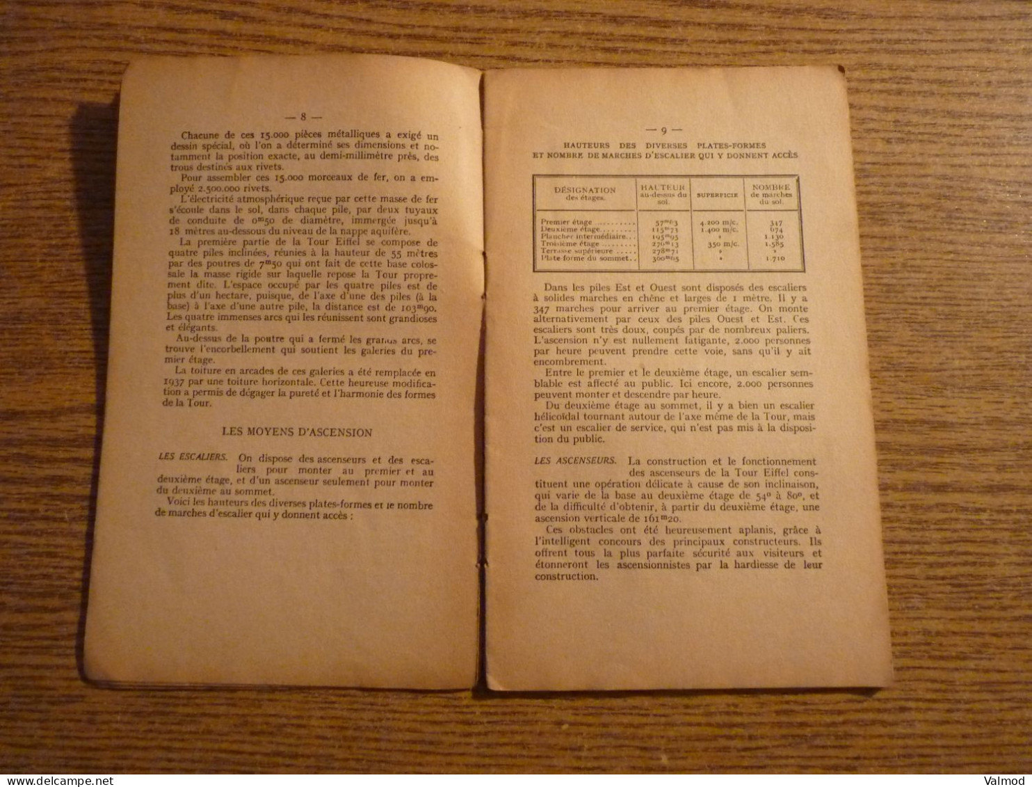 Notice sur la Tour Eiffel-Historique-Description et Guide Pratique de l'Ascension-Voir Détails sur Photos-13,5x21cm plié