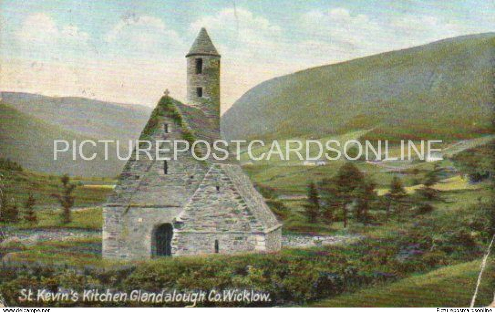 ST KEVINS KITCHEN GLENDALOUGH OLD COLOUR POSTCARD IRELAND COUNTY WICKLOW - Wicklow