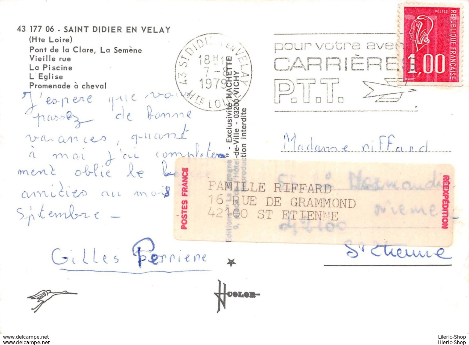 SAINT-DIDIER-EN VELAY (43) - En 1979 - Pont De La Clare, La Semène, La Piscine, L'église.... Éd. LA CIGOGNE - Saint Didier En Velay