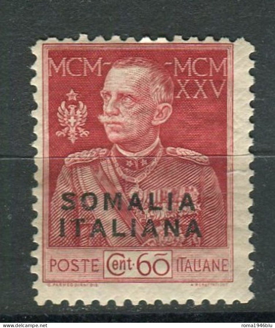 SOMALIA 1925 GIUBILEO DEL RE 60 C. DENT. 11 SASSONE N. 25 ** MNH F.TO ALBERTO DIENA - Somalië