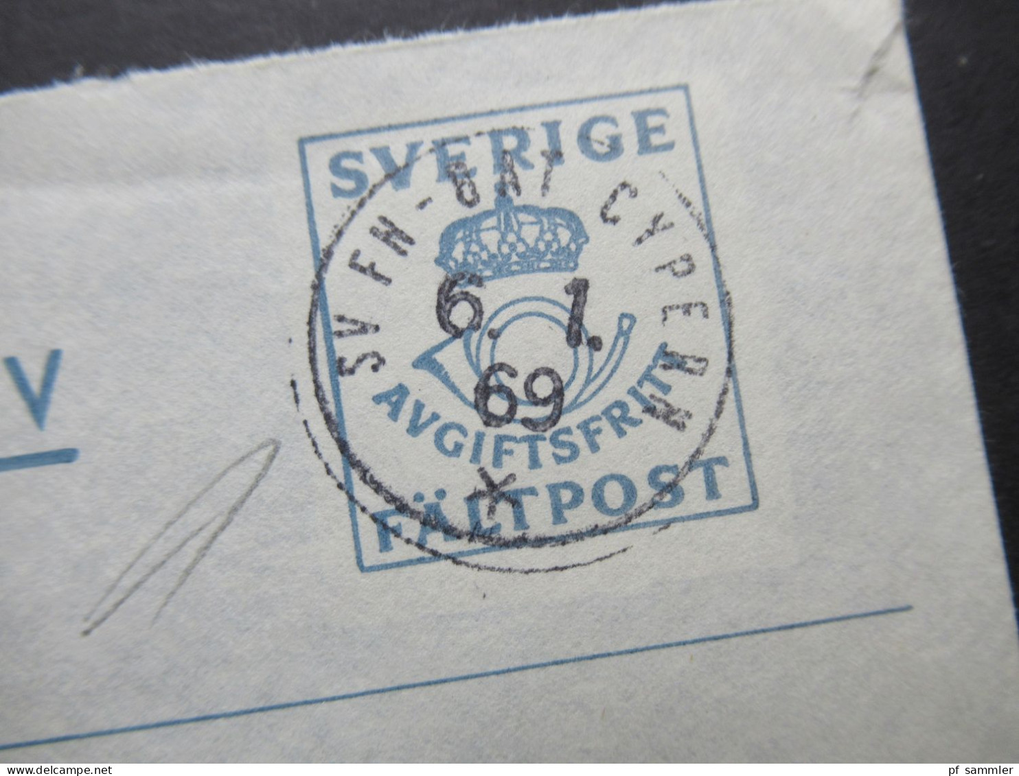 1969 Schweden Militärpost Militärbrev Stempel Svenska Bat Cypern / Schwedisches Militär Auf Zypern / FN Bat 41 C - Militärmarken