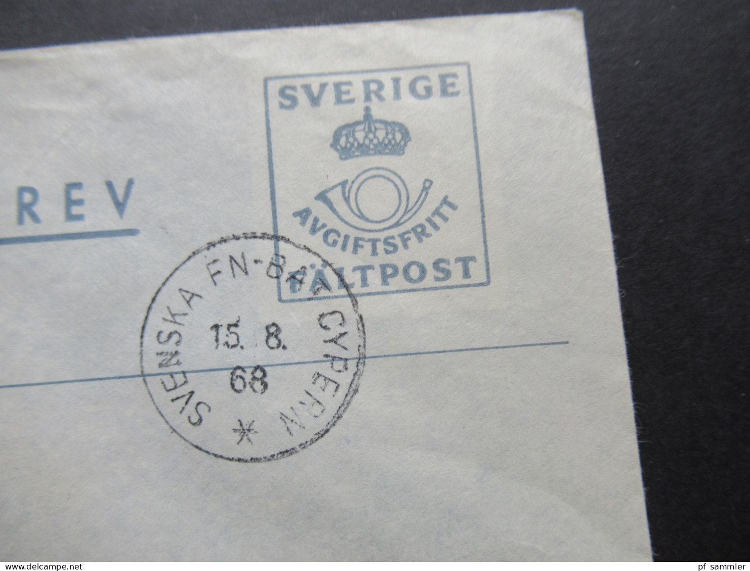 1968 Schweden Militärpost Militärbrev Stempel Svenska Bat Cypern / Schwedisches Militär Auf Zypern / FN Bat - Militärmarken