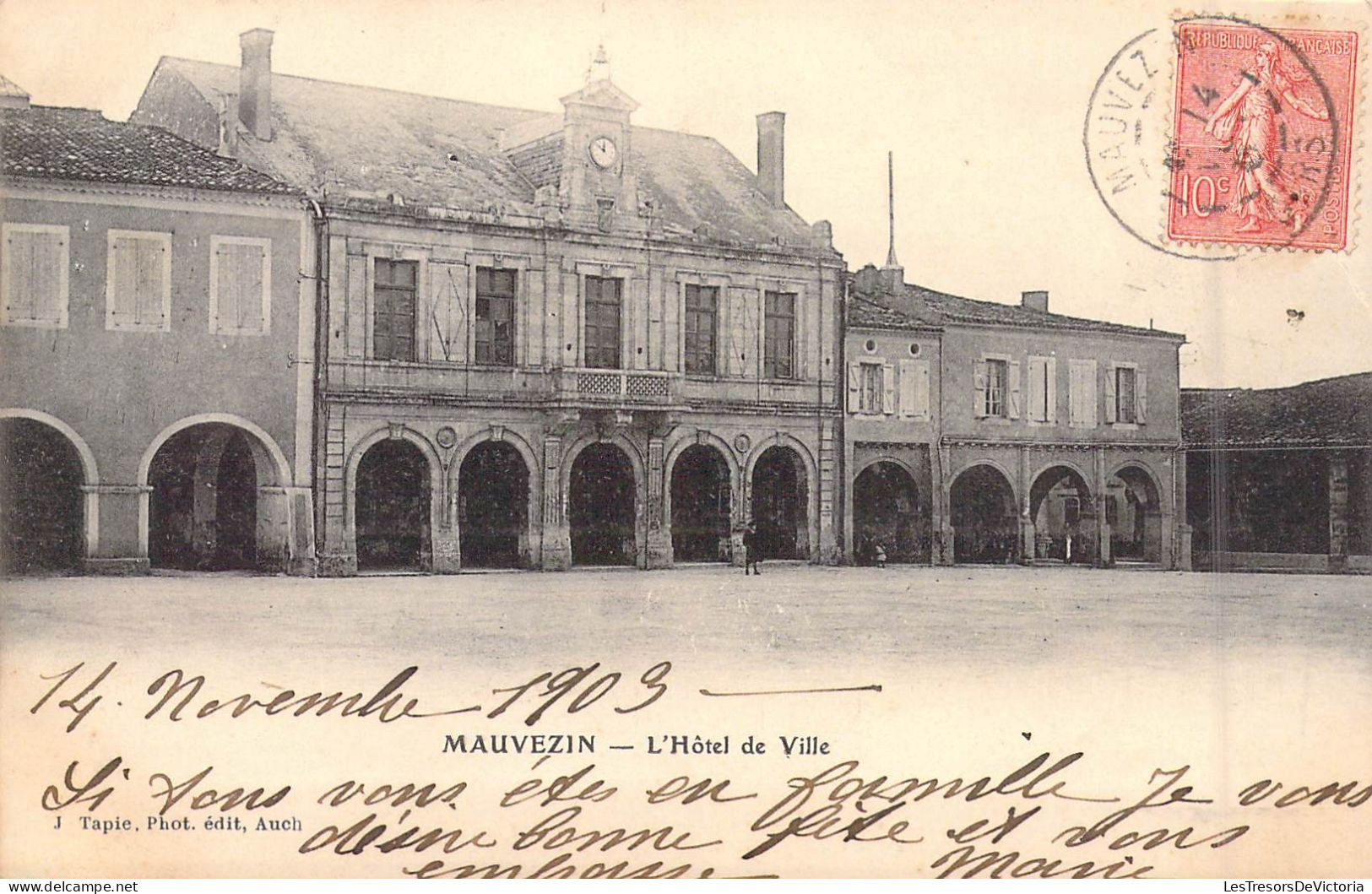 FRANCE - 32 - Mauvezin - L'Hôtel De Ville - Carte Postale Ancienne - Other & Unclassified