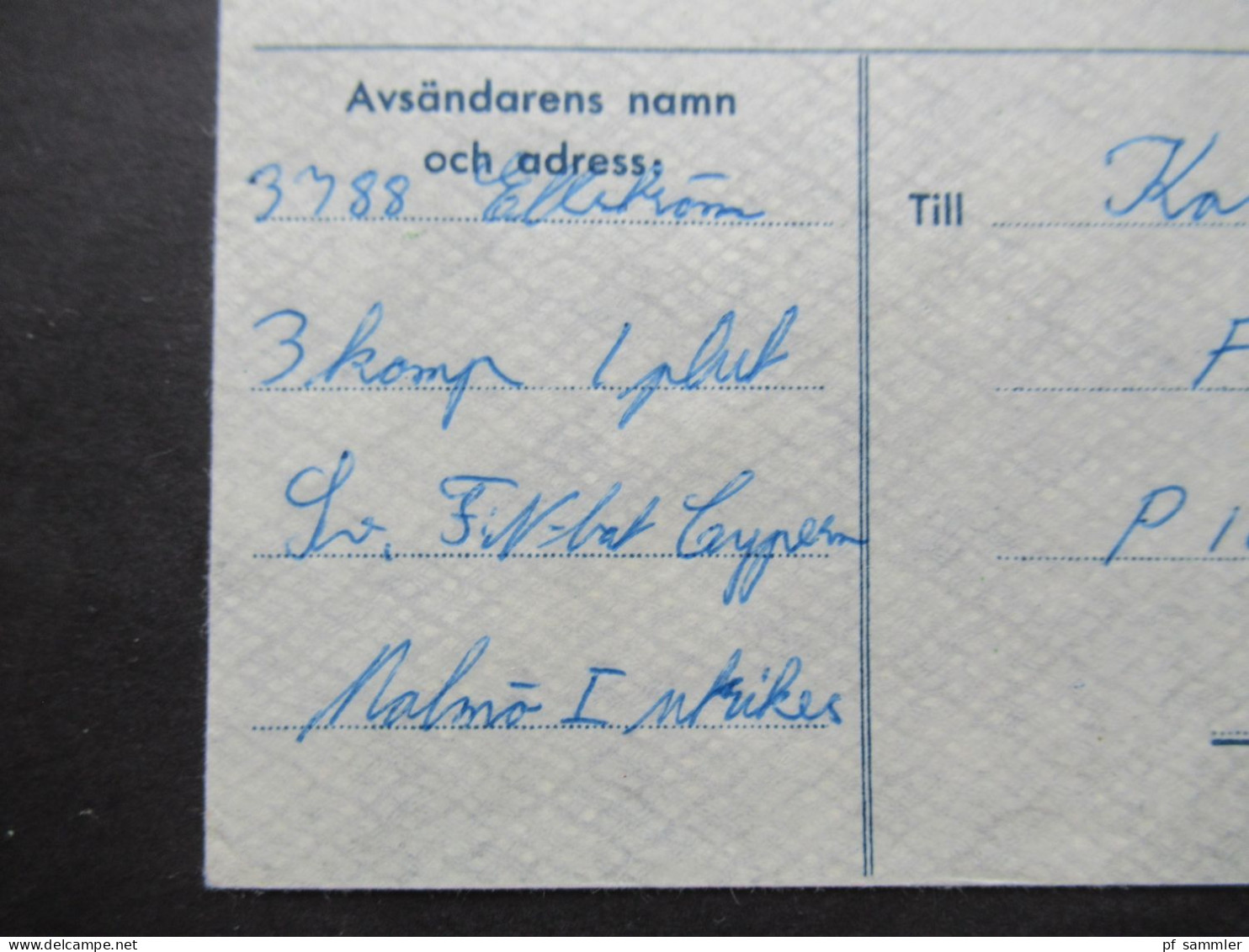 1965 Schweden Militärpost Militärbrev Stempel Svenska FN Bat Cypern / Schwedisches Militär Auf Zypern / FN Bat 3. Komp - Militärmarken