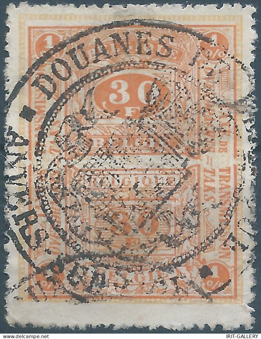 Belgium-Belgique,Belgio,Revenue Stamp Taxe Fiscal ( 30Fr ),Obliterated DOUANES - CUSTOMS ,Rare! - Stamps