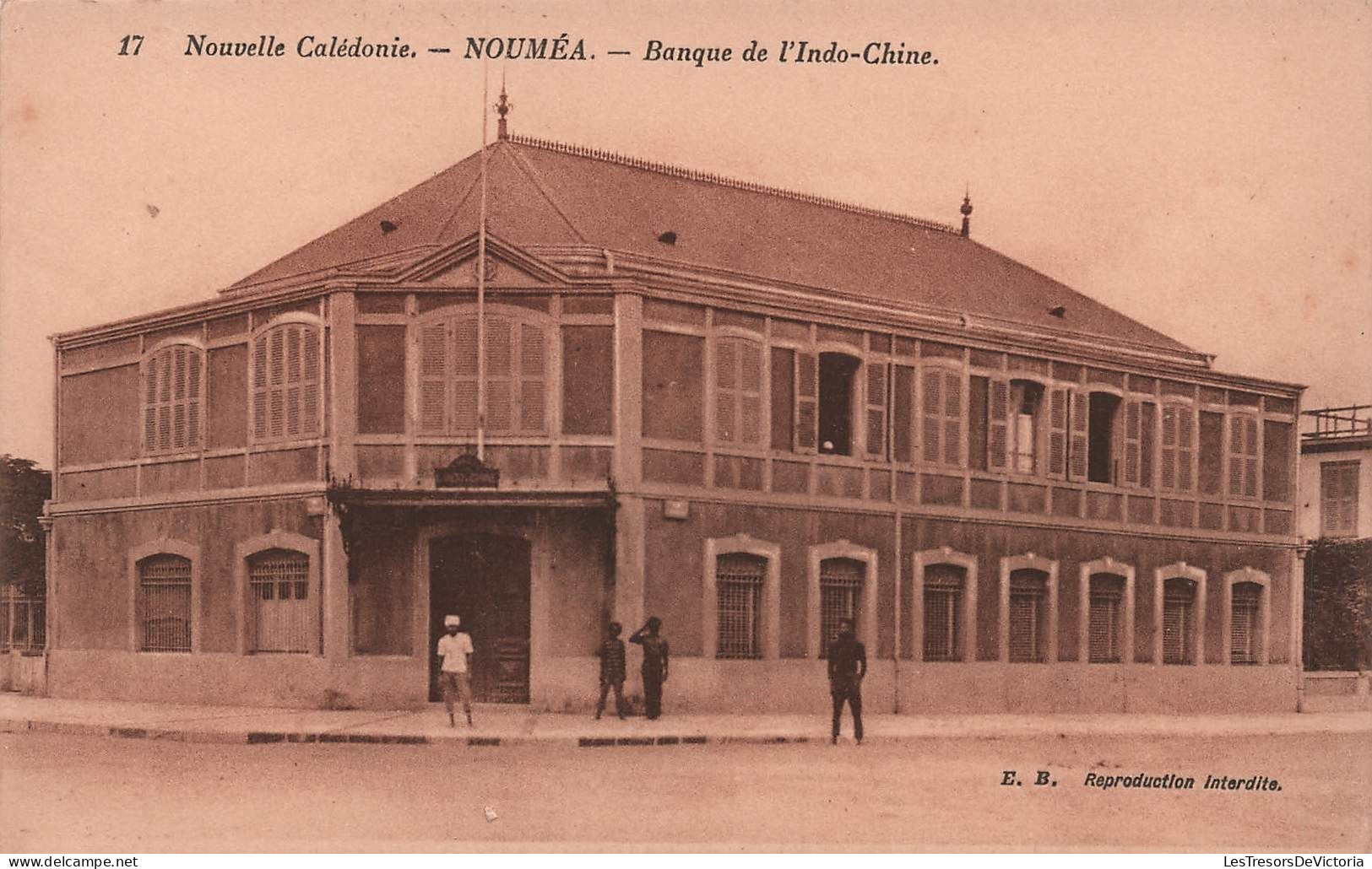 Nouvelle Calédonie - Noumea - Banque De L'indo Chine -  Carte Postale Ancienne - Nueva Caledonia