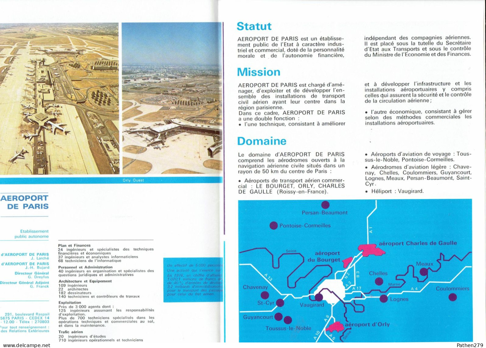 Dépliant De Présentation De Aéroport De Paris 1976 - Aviazione