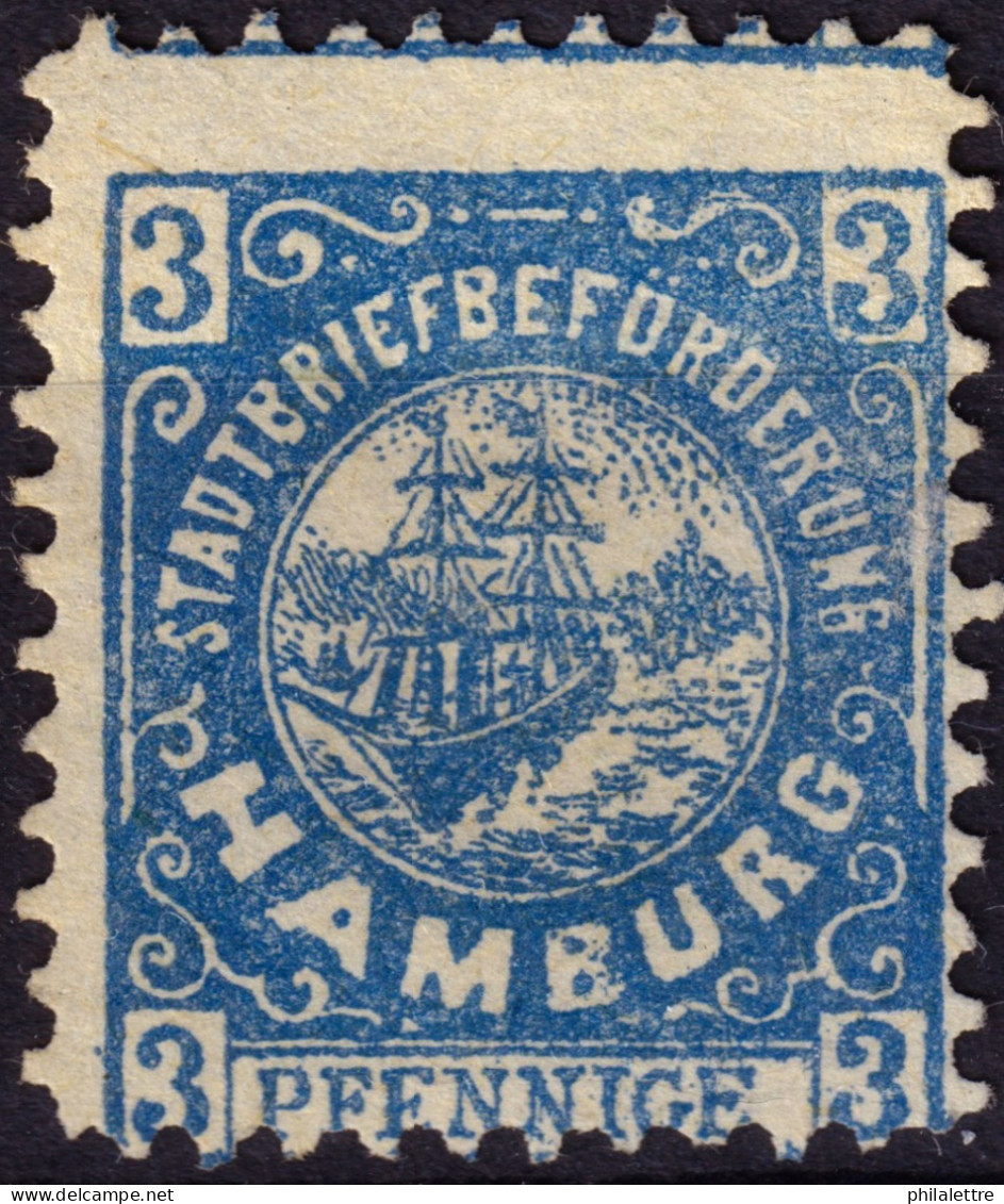 ALLEMAGNE / GERMANY - DR Privatpost HAMBURG (Hammonia) 3p Light Blue P.11-1/2 - No Gum - Privatpost