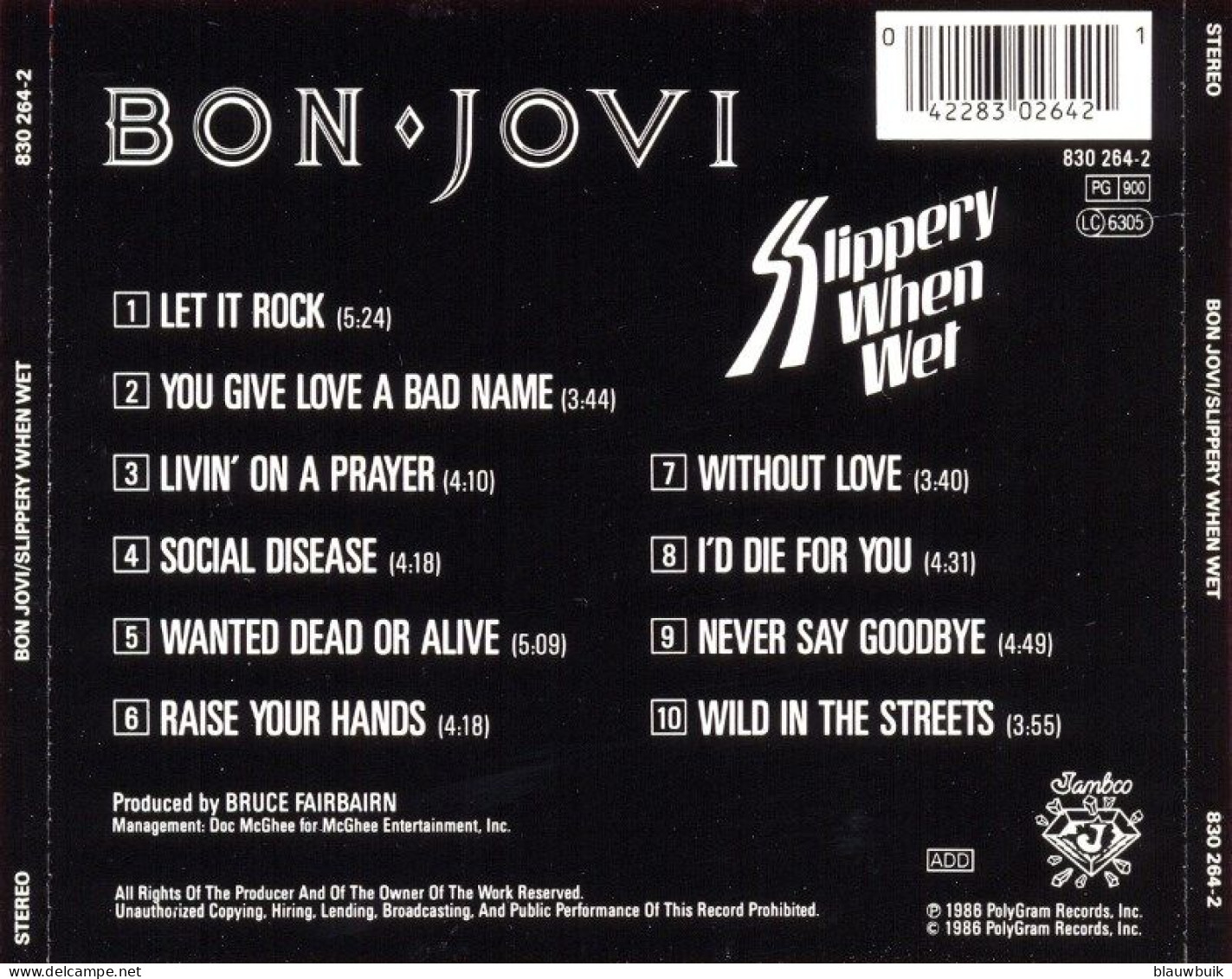 CD Bon Jovi ‎– Slippery When Wet - Sonstige - Englische Musik