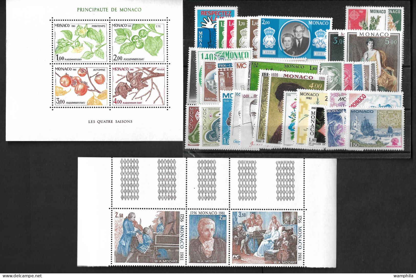 Monaco Année Complète 1981, 42 Timbres**/ Neufs Sans Charnière. Cote 112€. - Volledige Jaargang