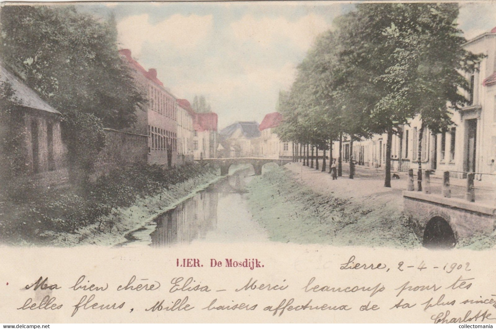2oude Postkaarten    LIER  Sint Jansbrug 1902  De Mosdijk 1902 - Lier