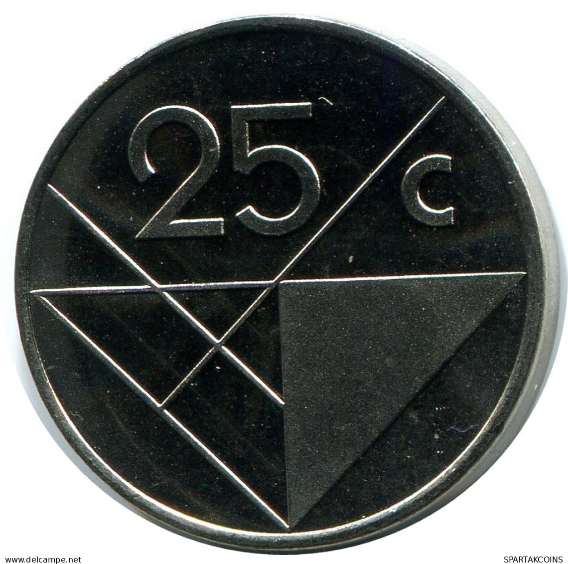 25 CENTS 1988 ARUBA Coin (From BU Mint Set) #AH069.U - Aruba