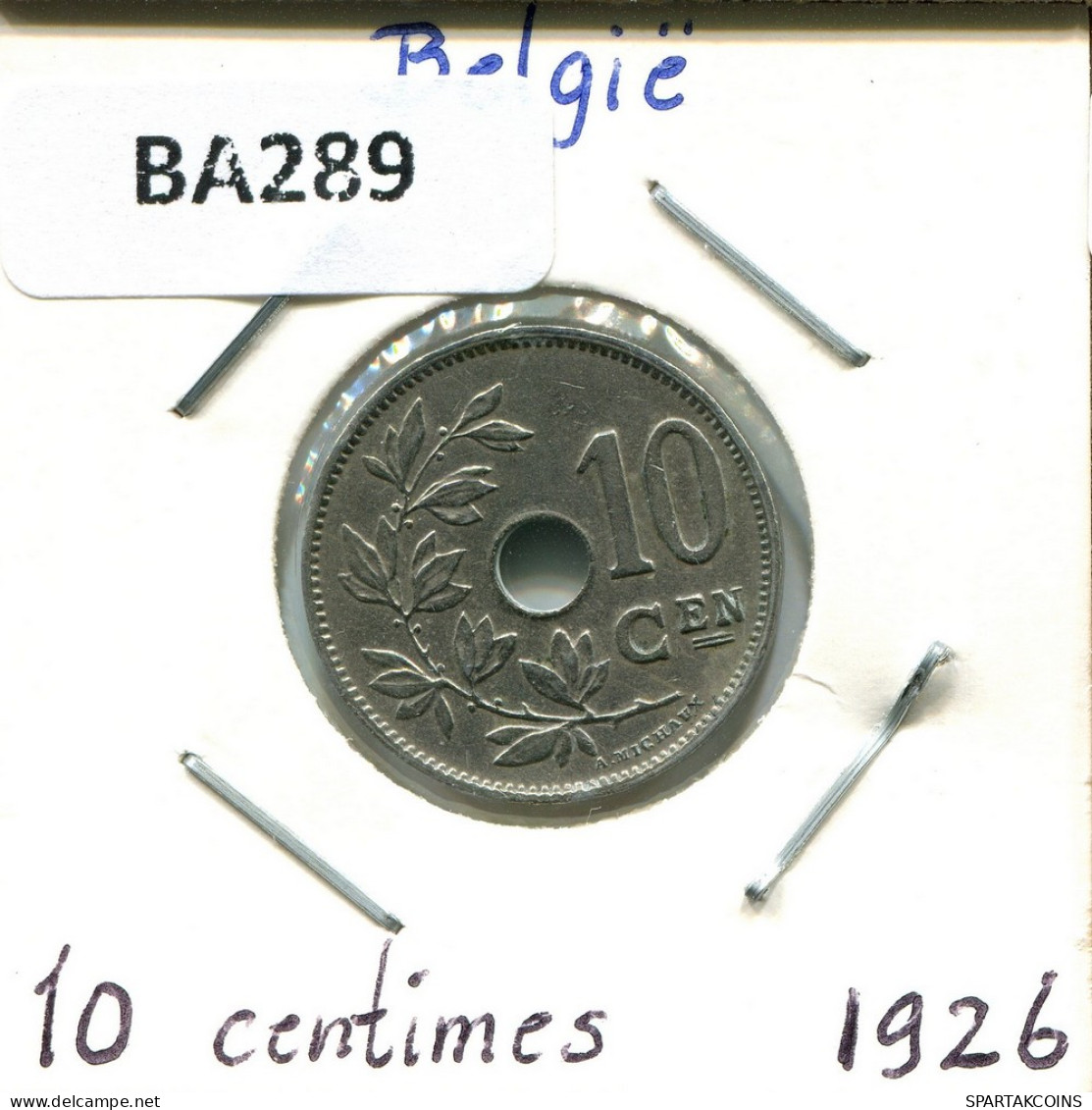 10 CENTIMES 1926 DUTCH Text BELGIUM Coin #BA289.U - 10 Cents
