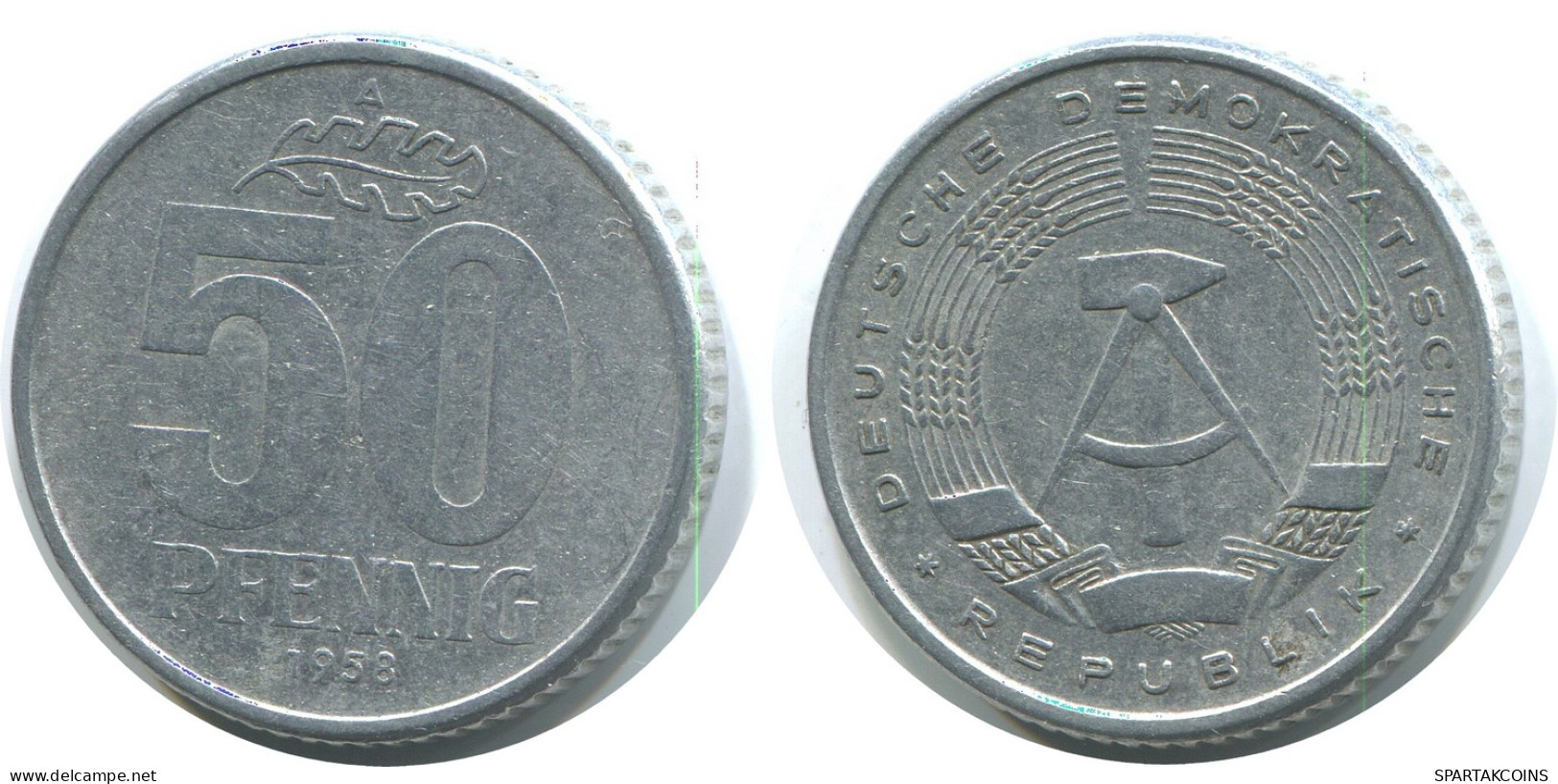 50 PFENNIG 1958 A DDR EAST GERMANY Coin #AE154.U - 50 Pfennig