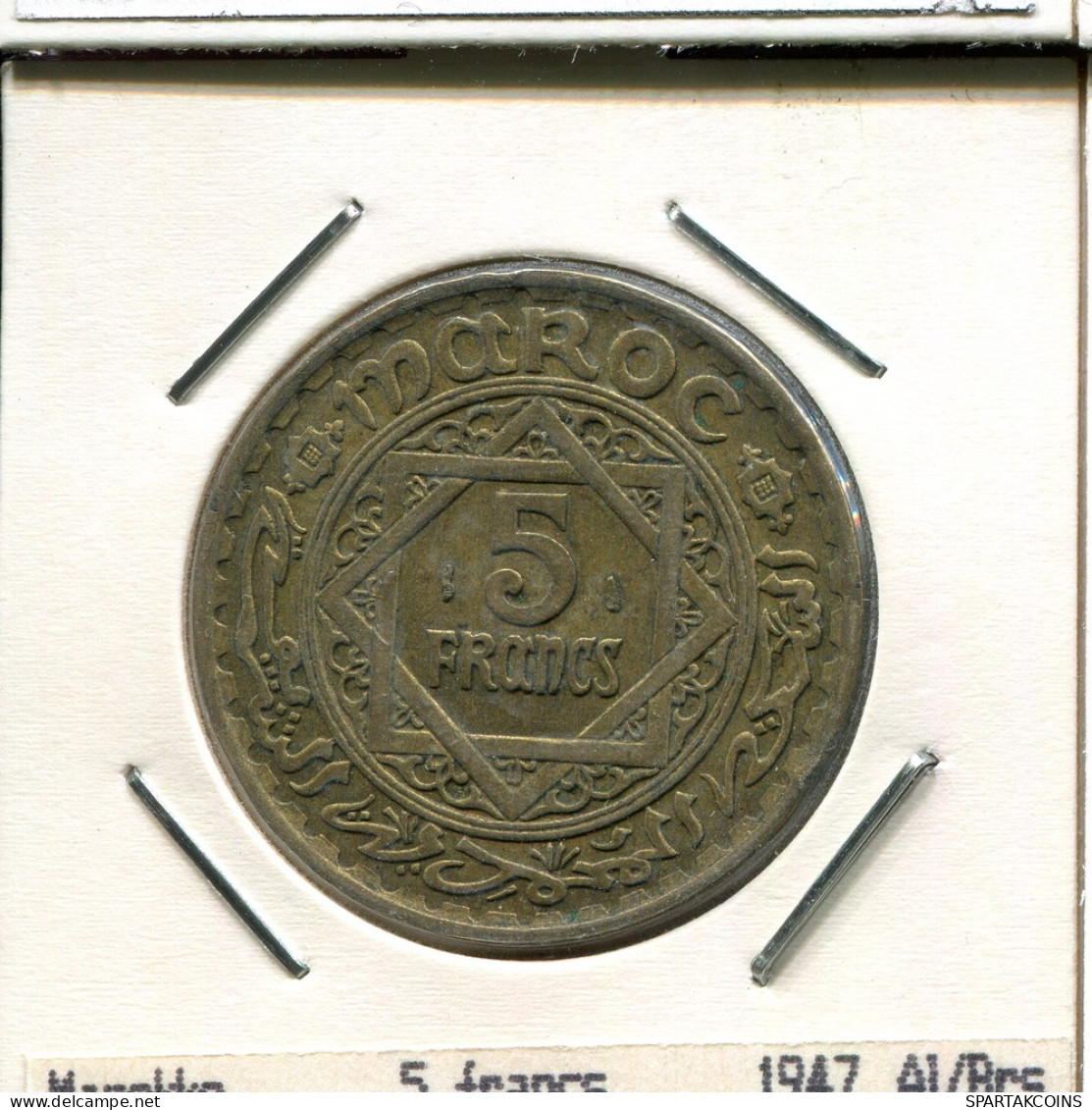 5 FRANCS 1947 MOROCCO Coin #AS083.U - Maroc