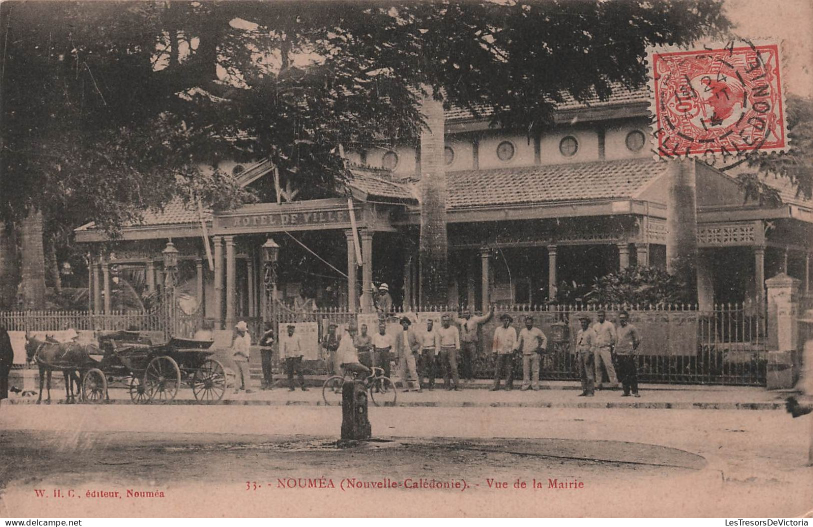 Nouvelle Calédonie - Noumea - Vue De La Mairie - Animé -  Carte Postale Ancienne - Nouvelle-Calédonie