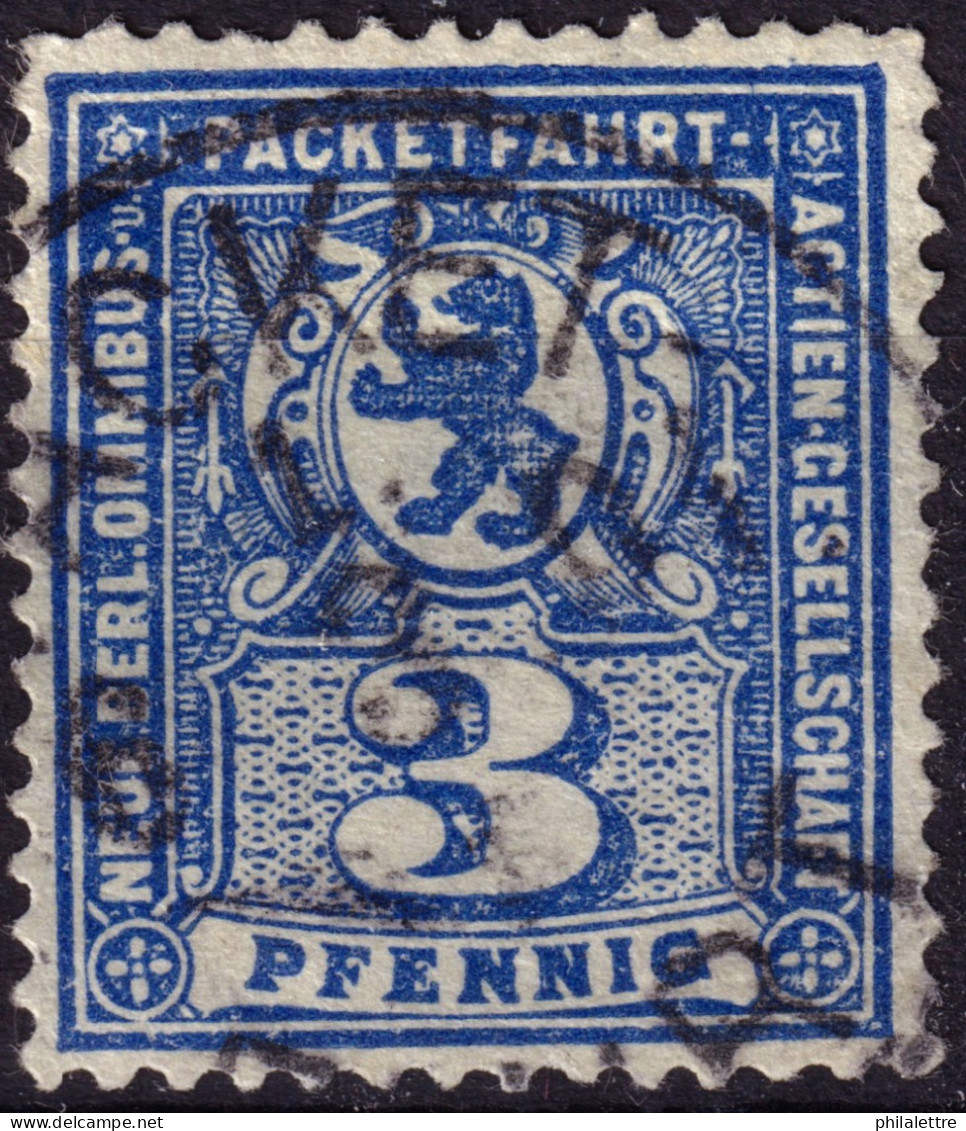 ALLEMAGNE / GERMANY - DR Privatpost BERLIN (N. B. Omnibus U. St. Packetfahrt AG) 3p Blue - VF Used -a - Privatpost