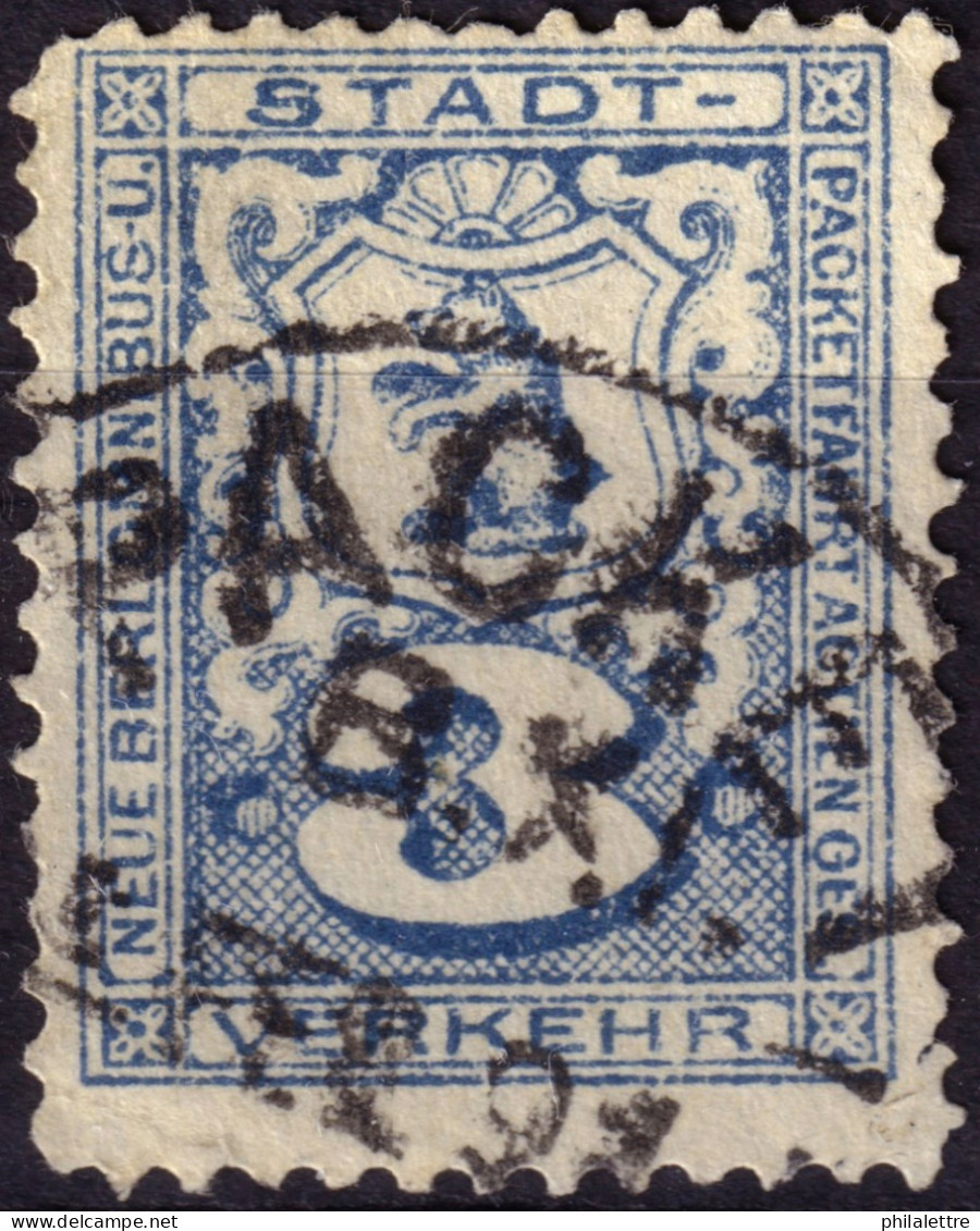 ALLEMAGNE / GERMANY - DR Privatpost BERLIN (N.B.O.u.S.P.AG) 3p Blue - VF Used (1891) - Correos Privados & Locales