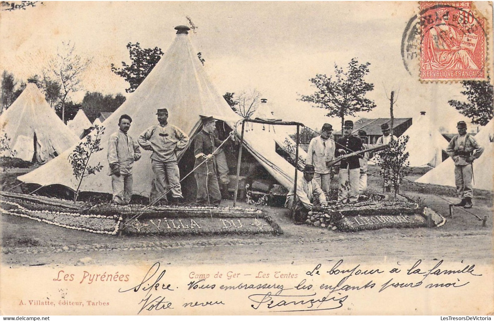 FRANCE - Les Pyrénées - Camp De Ger - Les Tentes - Carte Postale Ancienne - Otros