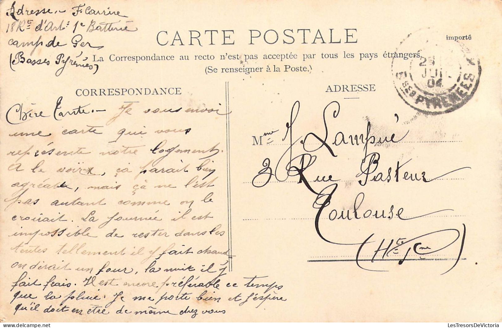 FRANCE - Les Pyrénées - Camp De Ger - Les Tentes - Carte Postale Ancienne - Altri