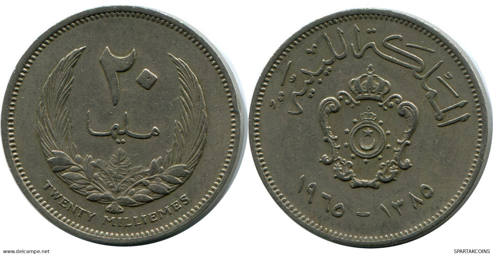 20 MILLIEMES 1965 LIBYA Islamic Coin #AK277.U - Libië