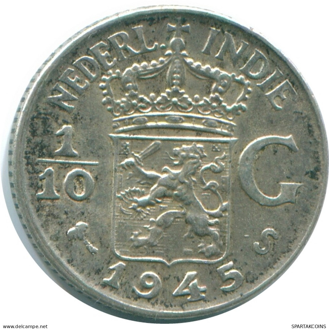 1/10 GULDEN 1945 S NETHERLANDS EAST INDIES SILVER Colonial Coin #NL14228.3.U - Indes Néerlandaises