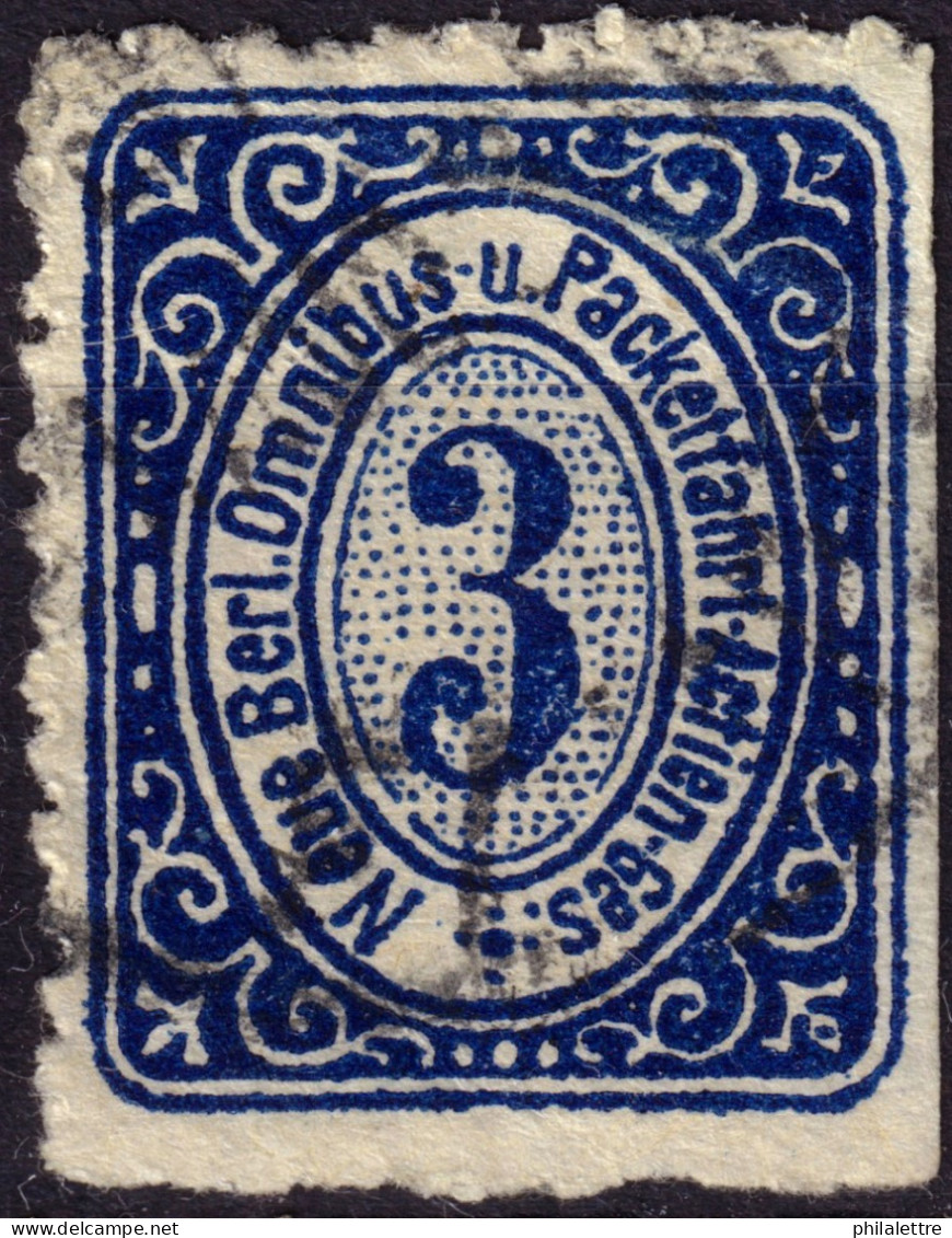 ALLEMAGNE / GERMANY - DR Privatpost BERLIN (N.B.O.u.S.P.AG) 3p Deep Blue - VF Used - Posta Privata & Locale