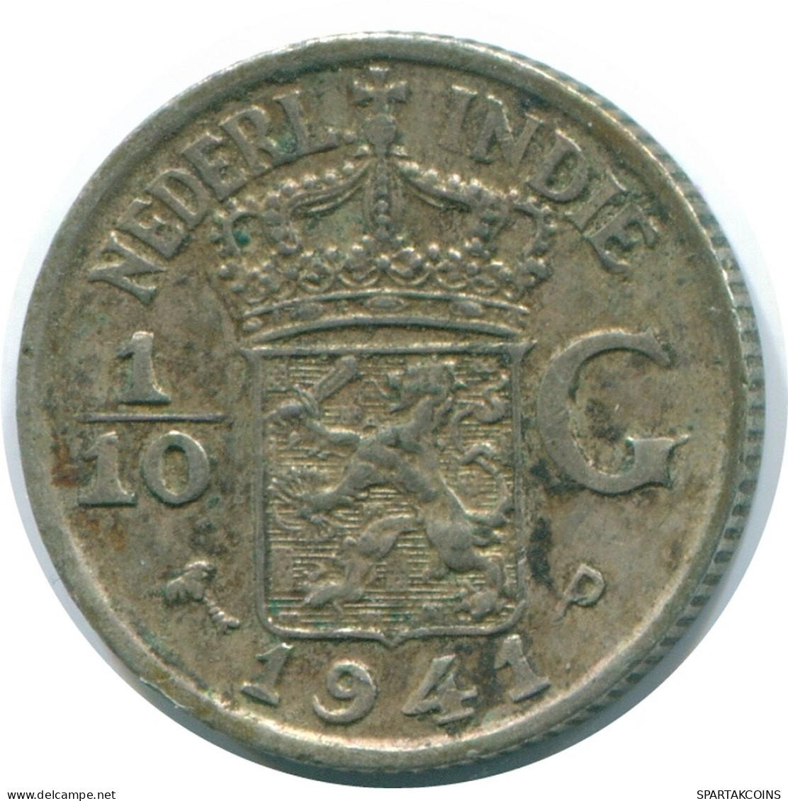 1/10 GULDEN 1941 P NETHERLANDS EAST INDIES SILVER Colonial Coin #NL13827.3.U - Indes Néerlandaises
