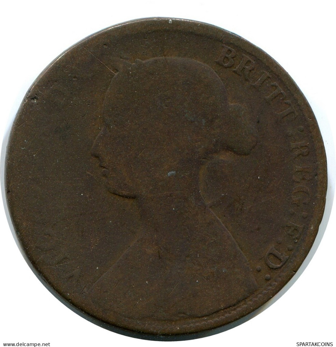 HALF PENNY 1861 UK GREAT BRITAIN Coin #AZ834.U - C. 1/2 Penny