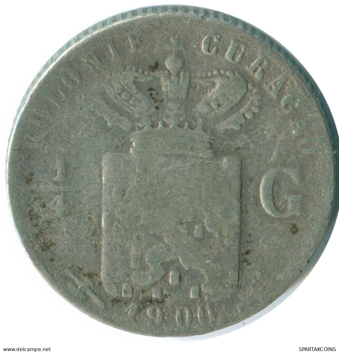 1/4 GULDEN 1900 CURACAO NIEDERLANDE SILBER Koloniale Münze #NL10531.4.D - Curacao