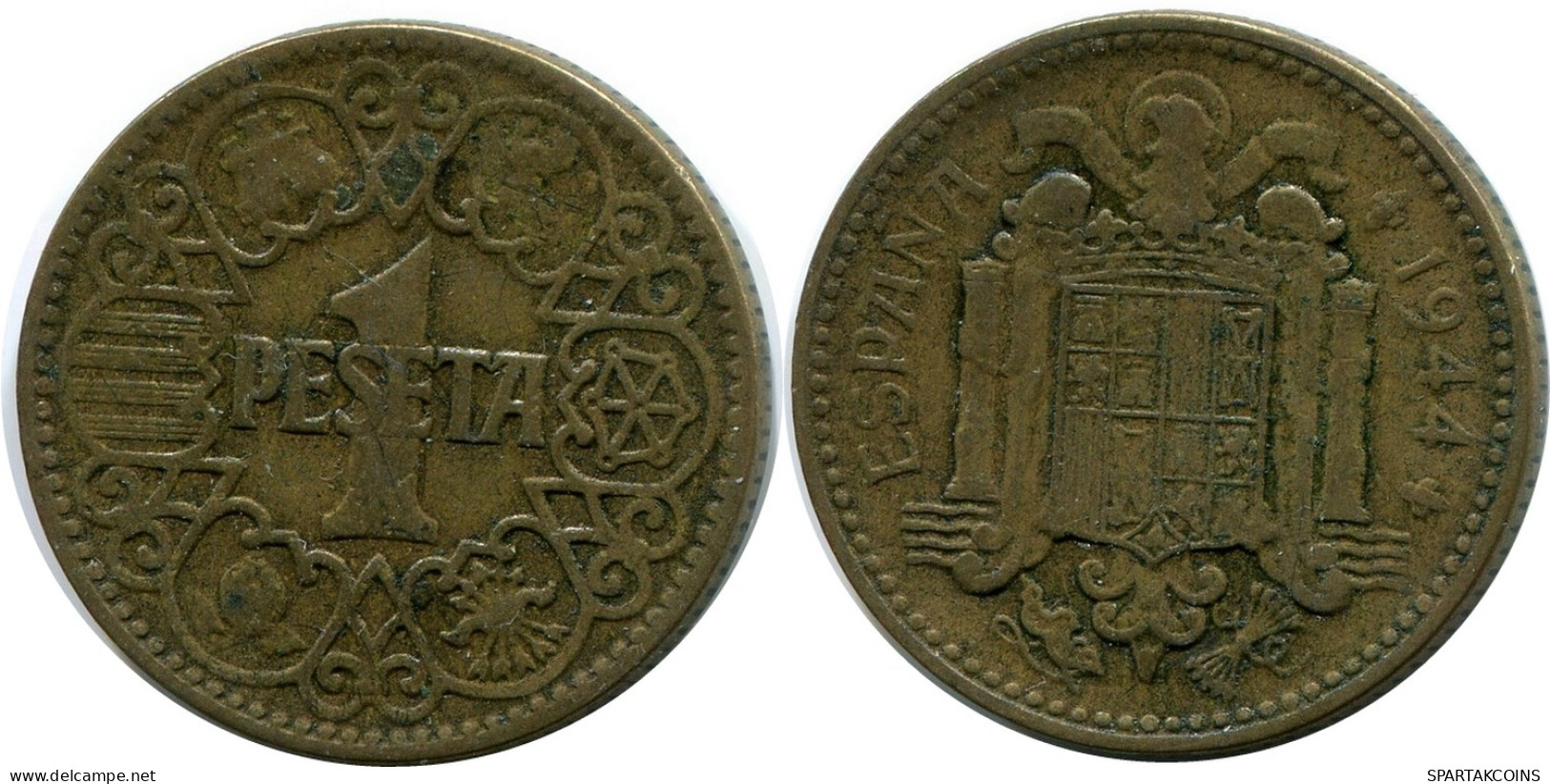 1 PESETA 1944 SPANIEN SPAIN Münze #AR163.D - 1 Peseta