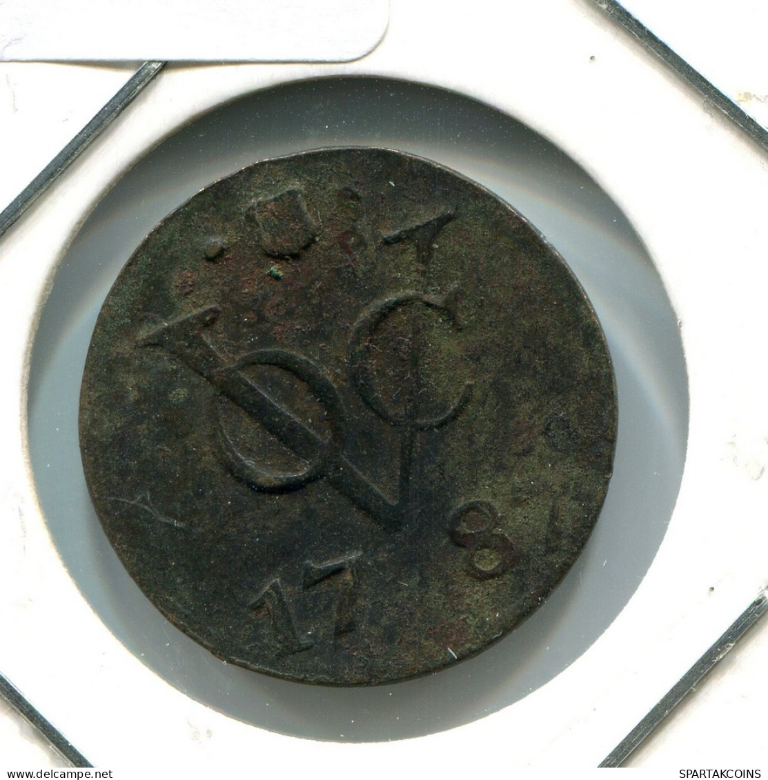 1787 UTRECHT VOC DUIT NIEDERLANDE OSTINDIEN NY COLONIAL PENNY #VOC1718.10.D - Indes Néerlandaises