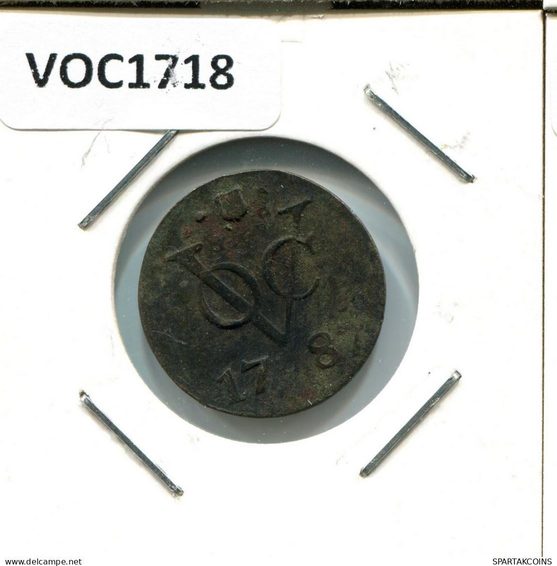 1787 UTRECHT VOC DUIT NIEDERLANDE OSTINDIEN NY COLONIAL PENNY #VOC1718.10.D - Indes Néerlandaises