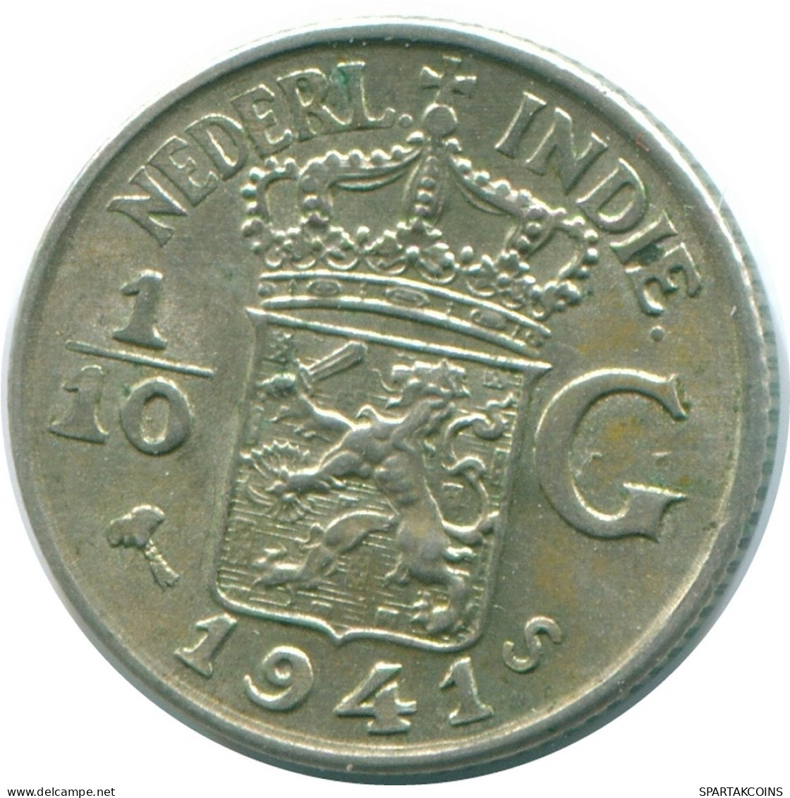 1/10 GULDEN 1941 S NIEDERLANDE OSTINDIEN SILBER Koloniale Münze #NL13661.3.D - Niederländisch-Indien