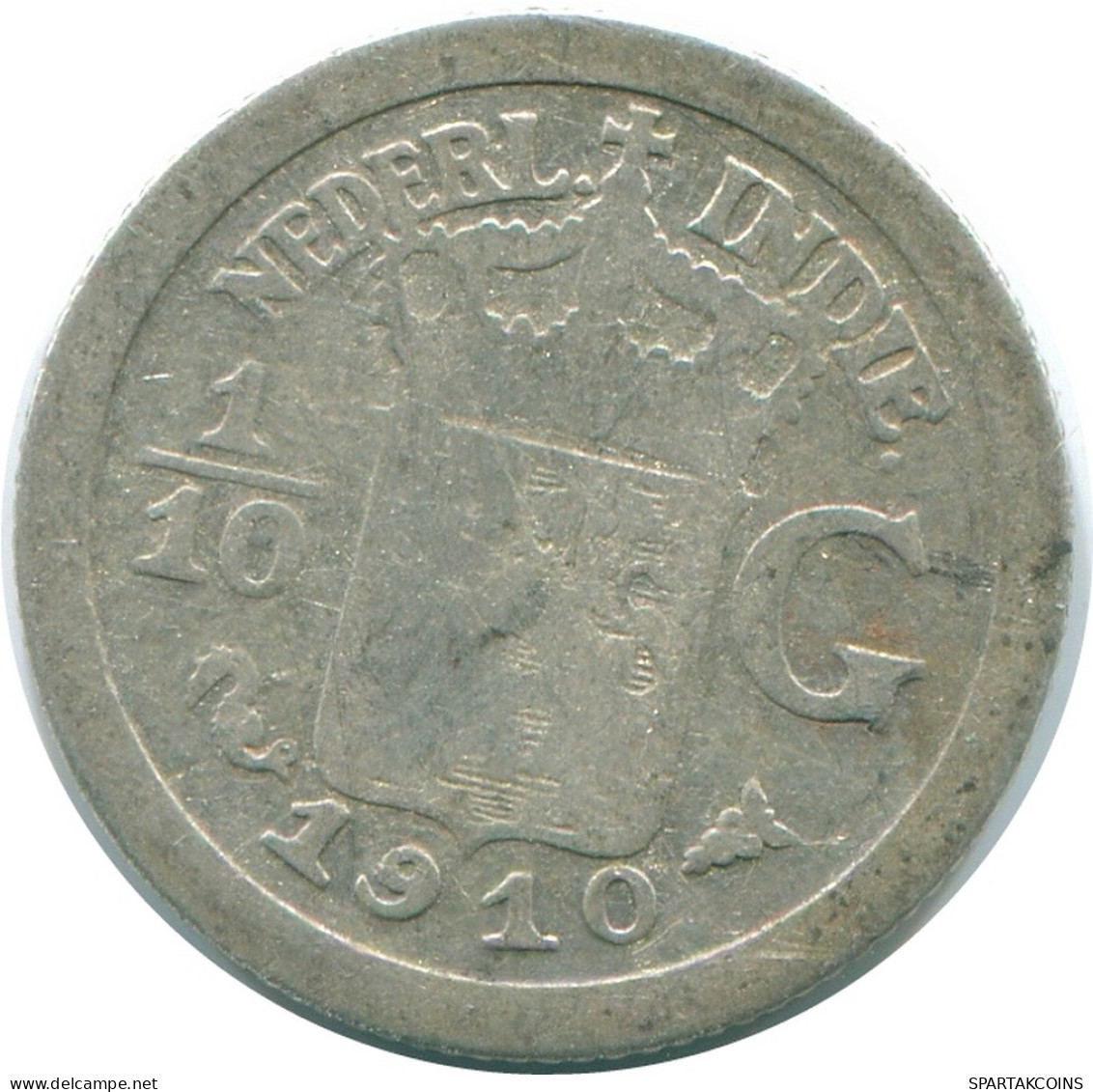 1/10 GULDEN 1910 NIEDERLANDE OSTINDIEN SILBER Koloniale Münze #NL13245.3.D - Indes Néerlandaises