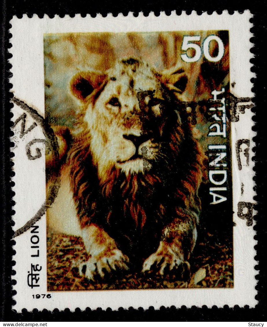 India 1976 ~ Wildlife Preservation - Fauna / Wild Animals 1v "LION" USED (Cancellation Would Differ) - Otros & Sin Clasificación