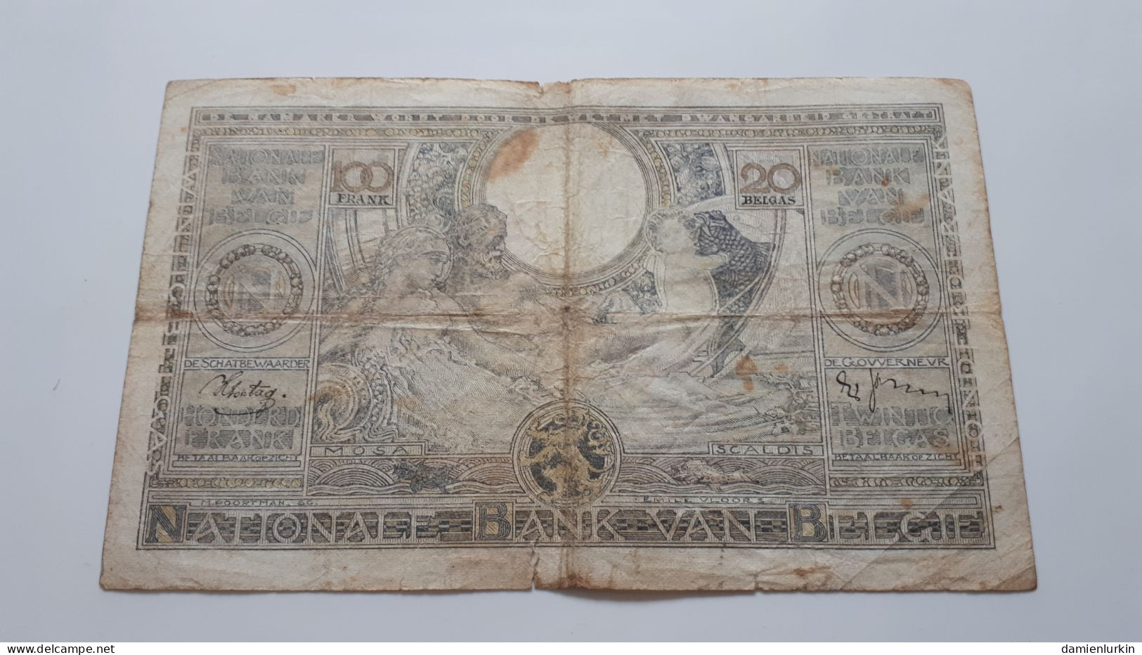 BELGIQUE BELGIE 100 FRANCS 20BELGAS 28.06.1939 SONTAG-JANSSEN SERIE B COTES : 6€-10€-20€-70€ P-107a.46 DATE PEU COURANTE - 100 Frank & 100 Frank-20 Belgas