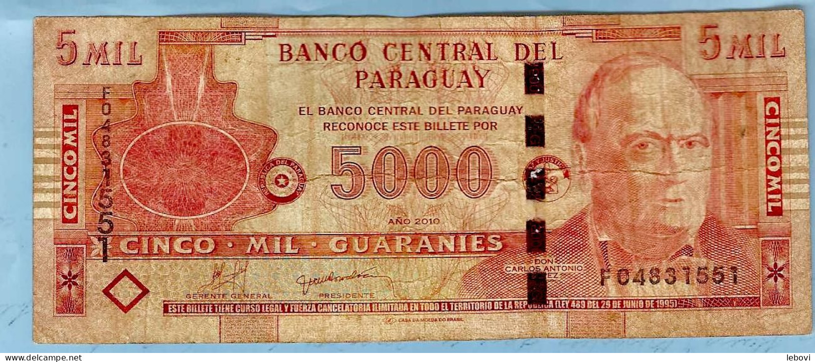 PARAGUAY – 5000 Guaranies - Paraguay