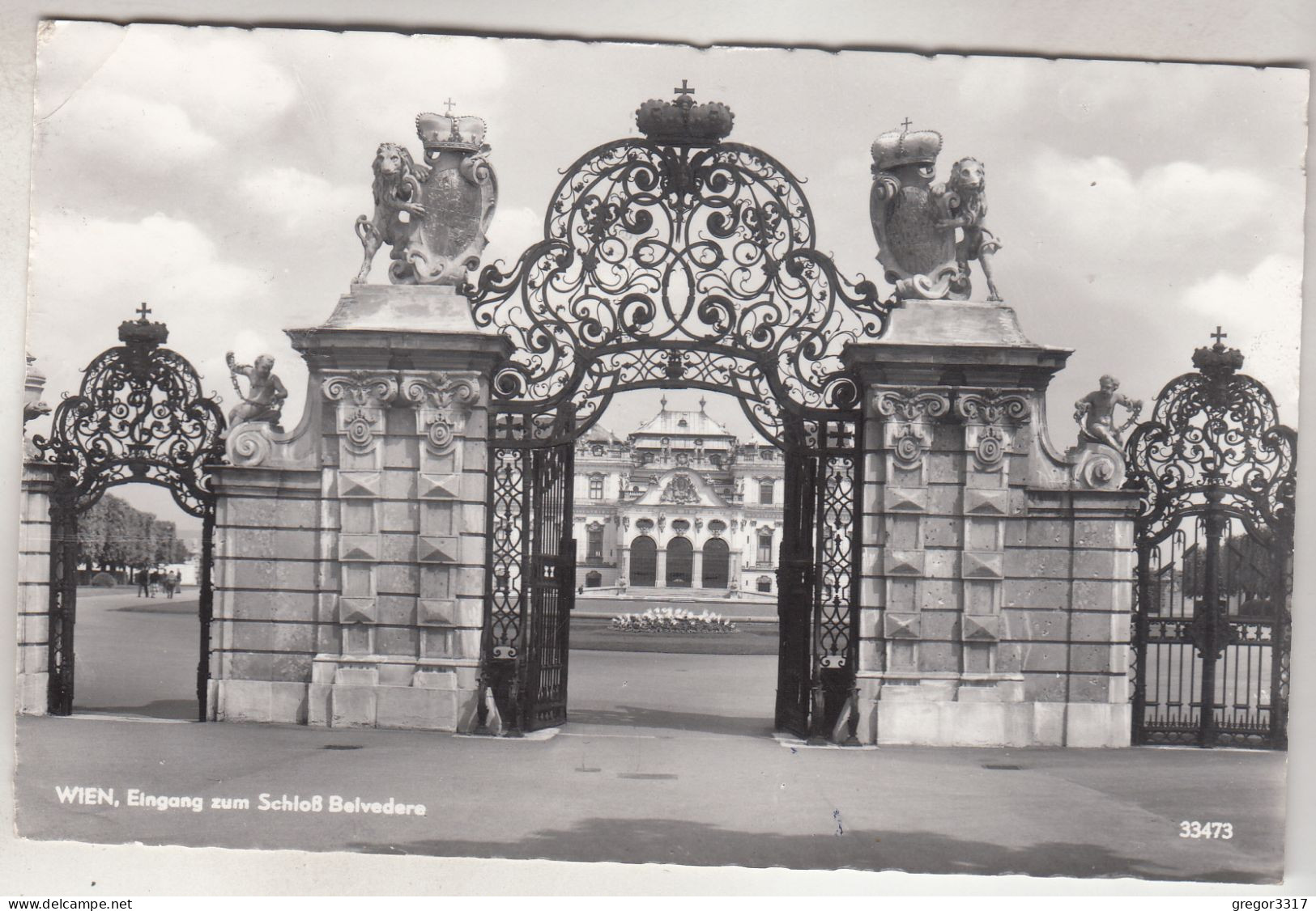 C7219) WIEN - Eingang Zum Schloß BELVEDERE - S/W Alt - Belvedere