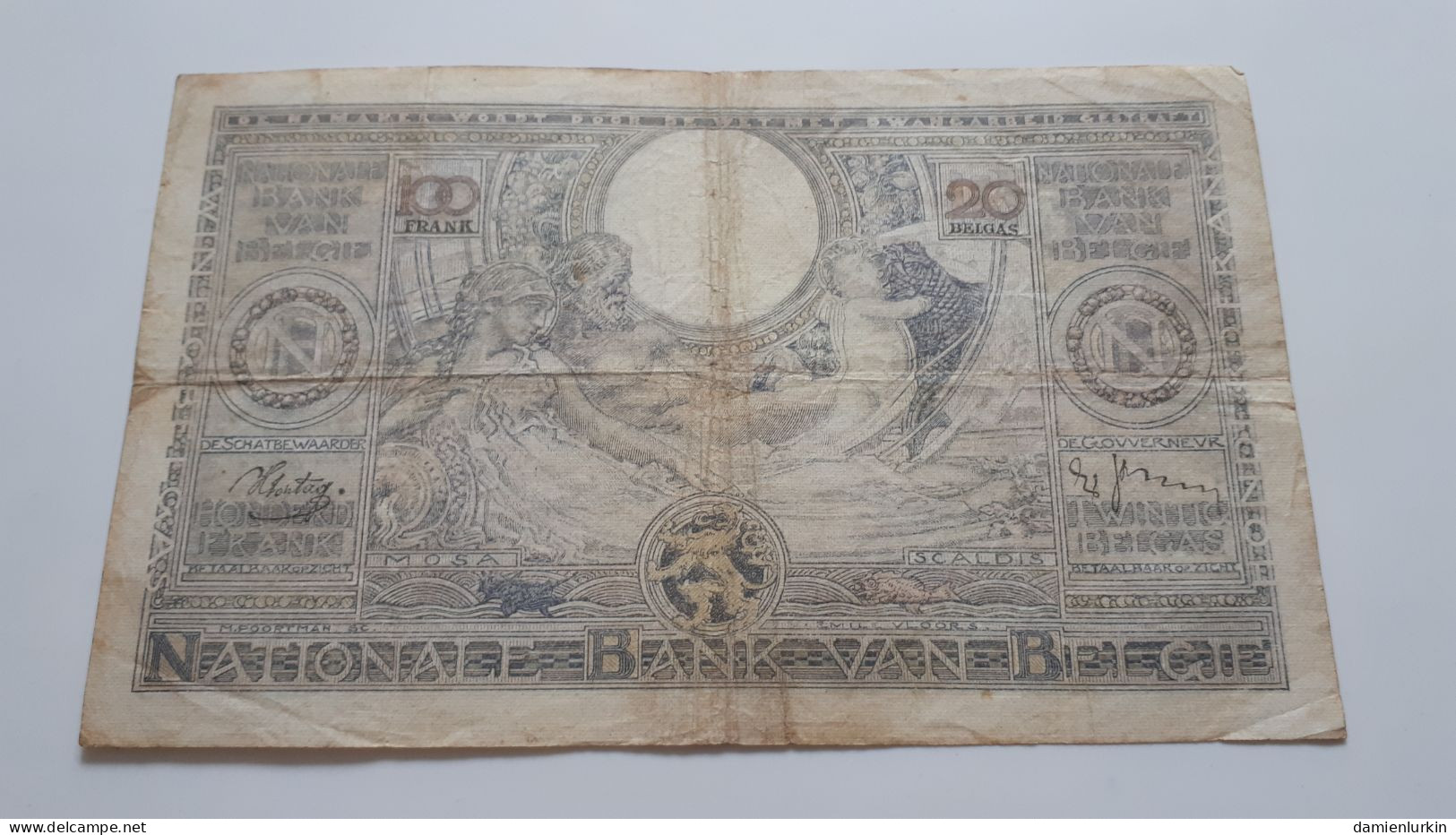 BELGIQUE BELGIE 100 FRANCS 20BELGAS 17.07.1939 SONTAG-JANSSEN SERIE G COTES : 6€-10€-20€-70€ P-107a.46 DATE PEU COURANTE - 100 Frank & 100 Frank-20 Belgas