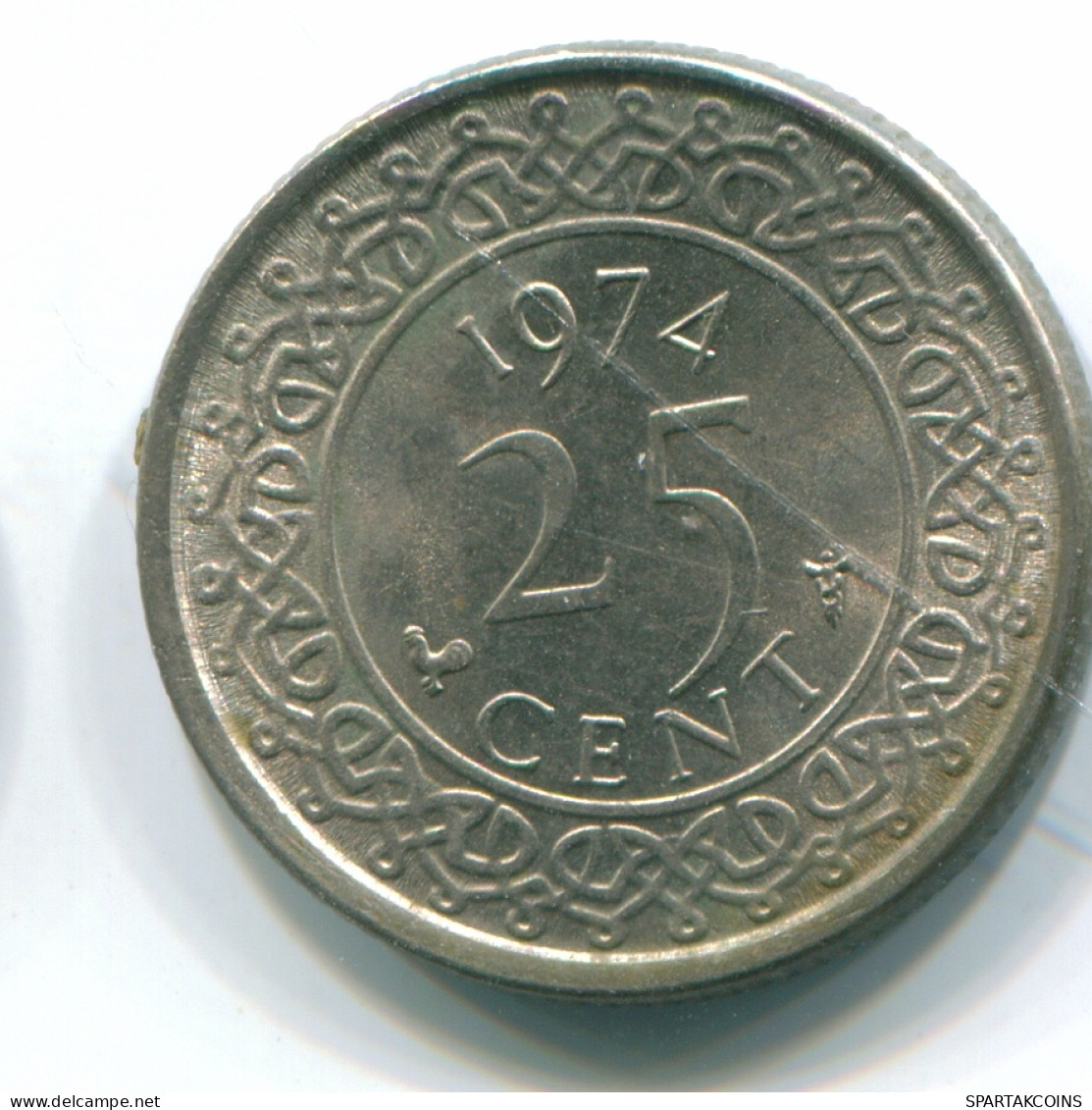 25 CENTS 1974 SURINAME Netherlands Nickel Colonial Coin #S11233.U - Surinam 1975 - ...