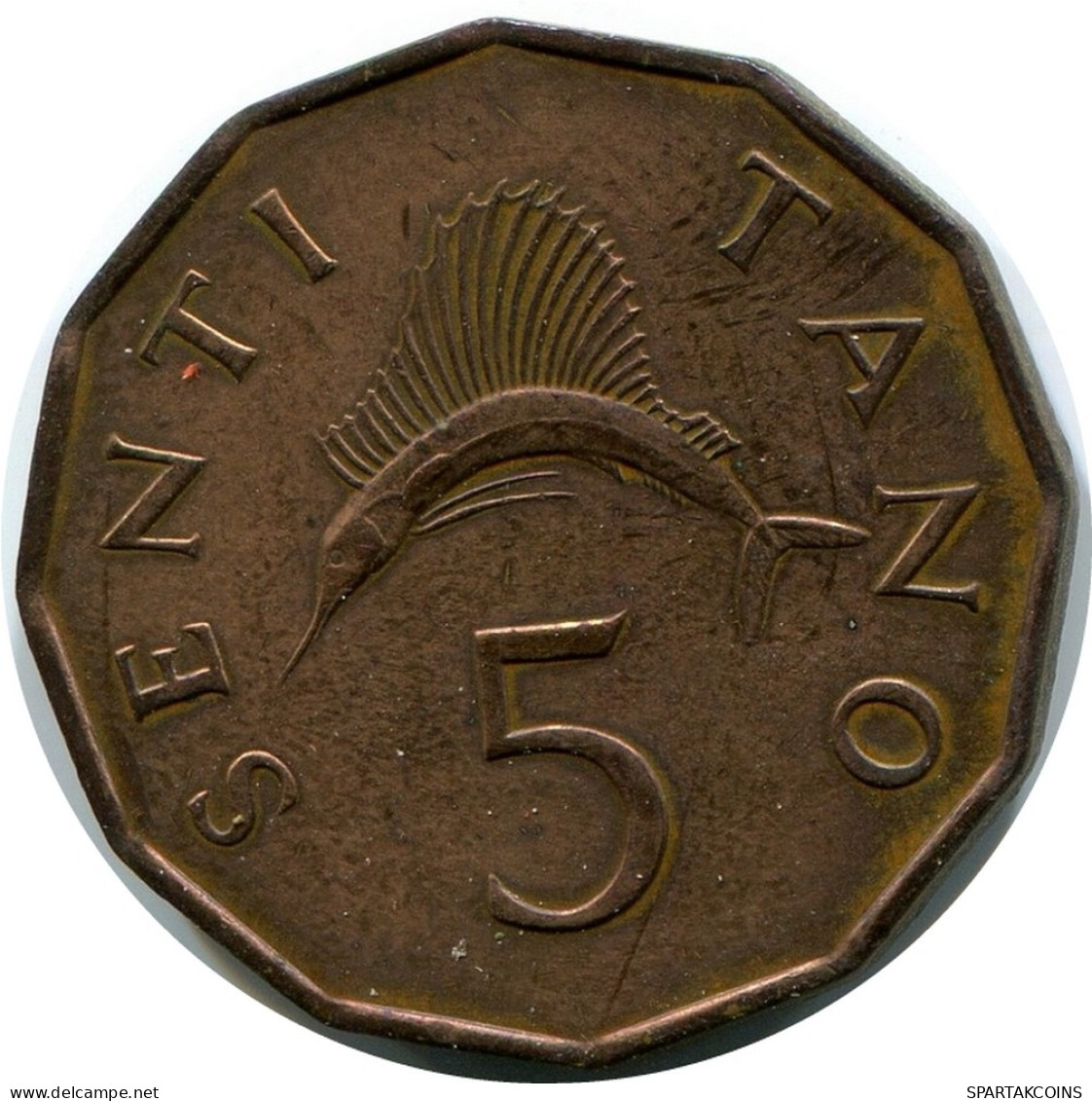 5 SENTI 1966 TANZANIA Coin #AR205.U - Tanzanie